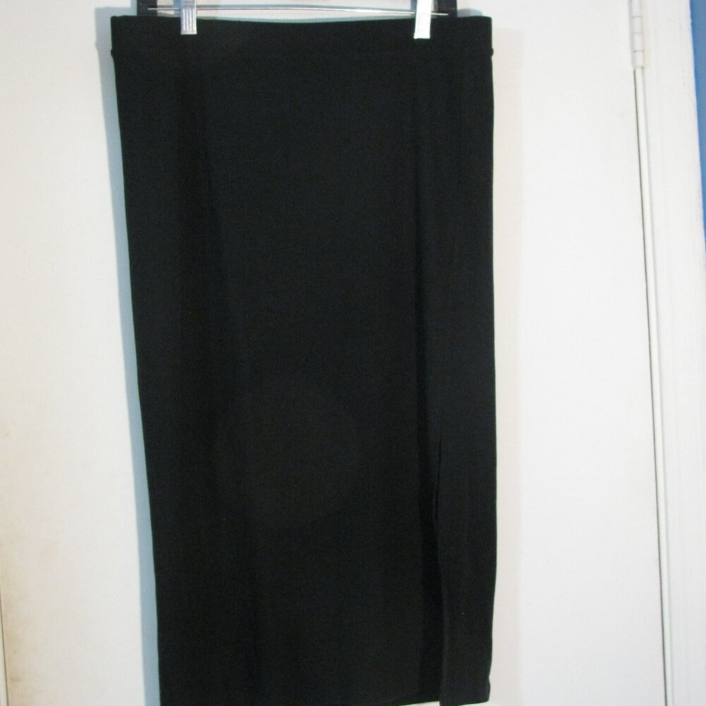 * The Drop Black Knit Skirt XL NWT $39 Soft Stretch Straight Style Slit